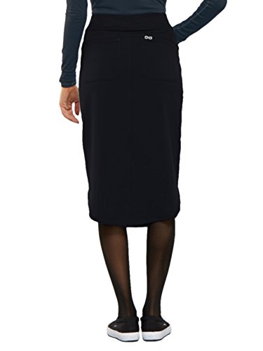 Cherokee  Drawstring Cargo Scrub Skirt for Women, 5 Pockets Knee Length Stretchy Rib-Knit Fabric CK505A