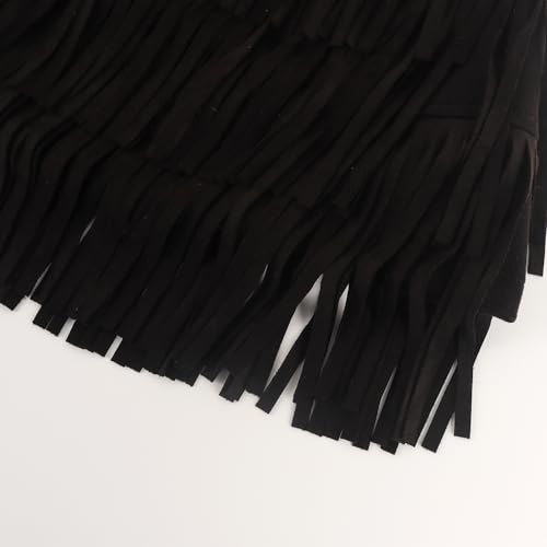 Girls and Women Suede Fringe Skirt Boho Tassel Layered Ruffle Skirt (5-12 Years)