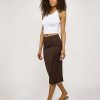 3 Pack: Womens Soft Midi Skirt – High Waisted Pencil Work Office Business Casual Skirts with Back Slit Plus