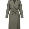 Women's Trench Coat Long Loose Jacket Spring Fall Overcoat with Belt