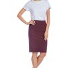 Women's Ecofabric Ponte Pull On Stretch Above Knee Classic Pencil Skirt, Fitted