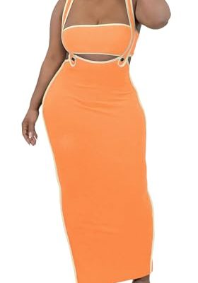2 Piece Outfits for Women Summer Tube Crop Tops Sexy Bodycon Dresses Maxi Skirt Sets Vacation Jumpsuits Club Outfits