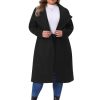 Women's Plus Size Overcoat Classic Stand Collar Long Sleeve Outwear Winter Long Trench Coat