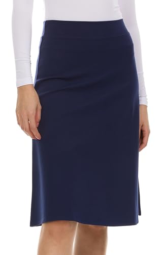 Women’s A-Line Circle Skater Knee Length Skirt- Elastic Waist Business Office Skirt