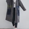 Women's Plus Size Distressed Denim Jacket Loose Fit Trench Coat Casual Long Sleeve Outerwear for Everyday Fashion
