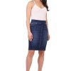 Women’s Ease into Comfort Pull-On Stretch Denim Skirt – Soft Jean Fabric, Flattering Slim Fit, All-Day Comfort