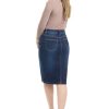 Repreve Denim Knee-Length Jean Skirt for Women with Pockets - Melrose