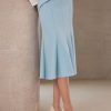 Women's Midi Mermaid Skirt Work High Elastic Waisted Fishtails Skirts