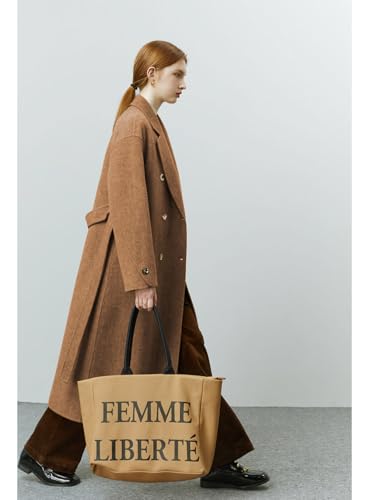 Womens Pea Coats Fall Long Trench Coat Double Breasted Button Down Lapel Belted Peacoat