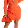 Women's Casual Long Sleeve Button Down Shirts Mini Dress Sexy V Neck T-Shirts Tops Loose Collar Long Blouse Wrap Dress