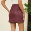 Women's PU Leather Mini Skirt High Waist Bodycon Pencil Skirt Stretch Faux Leather Built-in Shorts