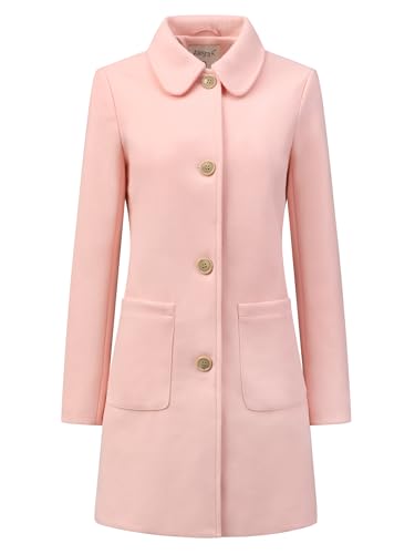Women's Winter Single Breasted Peter Pan Collar Outwear Trench Coat