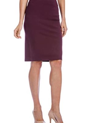 Women's Ecofabric Ponte Pull On Stretch Above Knee Classic Pencil Skirt, Fitted