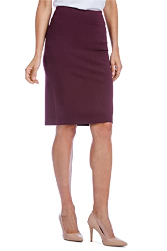 Women's Ecofabric Ponte Pull On Stretch Above Knee Classic Pencil Skirt, Fitted