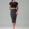 Dreamlux Women’s Midi Pencil Skirt – High Waist Stretch, Below Knee Bodycon for Office Work & Business Casual