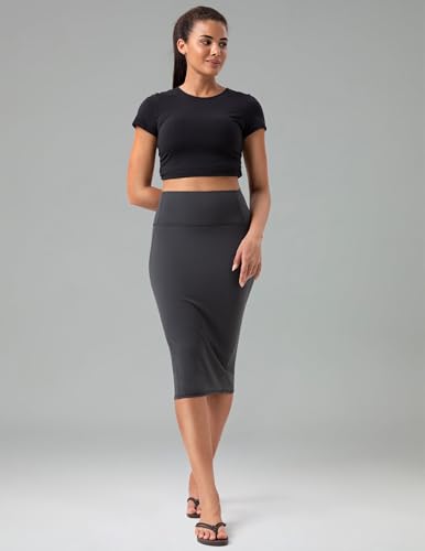Dreamlux Women’s Midi Pencil Skirt – High Waist Stretch, Below Knee Bodycon for Office Work & Business Casual