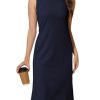 Women Business Sheath Midi Dress, 2025 Summer Sleeveless A-line Slimming Work Pencil Skirt