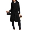 Long Wool Coats for Women Double Breasted Vintage Fall Winter Pea Coat Jackets