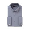 Men's Dress Shirt French Cuff Shirt for Men Slim Fit Stretch Spread Collar with Metal Cufflink