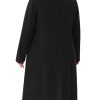 Women's Plus Size Overcoat Classic Stand Collar Long Sleeve Outwear Winter Long Trench Coat