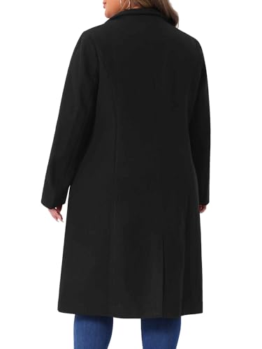 Women's Plus Size Overcoat Classic Stand Collar Long Sleeve Outwear Winter Long Trench Coat