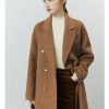 Womens Pea Coats Fall Long Trench Coat Double Breasted Button Down Lapel Belted Peacoat