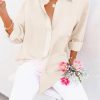 Button Down Shirts for Women Dress Shirts Long Sleeve Wrinkle-Free Blouse Casual Solid Office Work Tunic Top