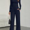 Women's 2 Piece Matching Lounge Sets Fall Fashion Two Pieces Sweat Outfits Long Sleeve Wide Leg Pants Tracksuits