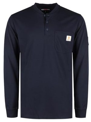 FR Shirts Flame Resistant Shirt 5.5oz 100% Cotton Light Weight CAT2 Fire Retardant Henley Shirts