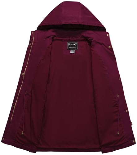 Women's Cotton Anorak Jacket Lightweight Casual Military Jackets Safari Utility Coats With Removable Hood