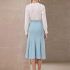 Women's Midi Mermaid Skirt Work High Elastic Waisted Fishtails Skirts