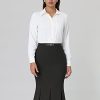 Women's Elegant Formal Skirt with Belt Knee Length Fishtail Pencil Skirt