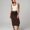 3 Pack: Womens Soft Midi Skirt – High Waisted Pencil Work Office Business Casual Skirts with Back Slit Plus