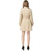 Women's Double-Breasted Trench Coat Classic Lapel Overcoat Slim Outerwear Waterproof Coat with Belt Buckle