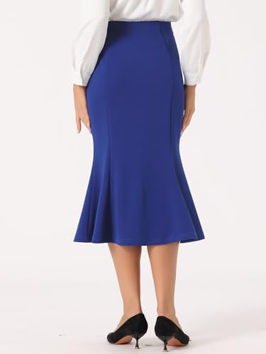 Women's Bodycon Skirt High Waist Ruffle Hem Fishtail Mermaid Midi Skirt
