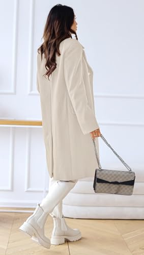 Women's Winter Jacket Double-Breasted Wool Blend Warm Long Trench Coat