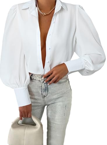 Womens Tops Button Down Shirts Print Long Sleeve Blouses for Women Fashion 2025