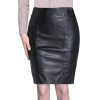 Black PU Short Skirt Women High Waist Occupation Work Pencil Skirt Female Leather Skirt