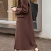 Women's 2025 Winter Double Breasted Wool Coat Warm Midi Long Dressy Trench Coat Peacoat