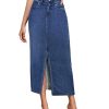 Women's Long Denim Skirt – Stretch Jean Skirt for Office and Casual Wear