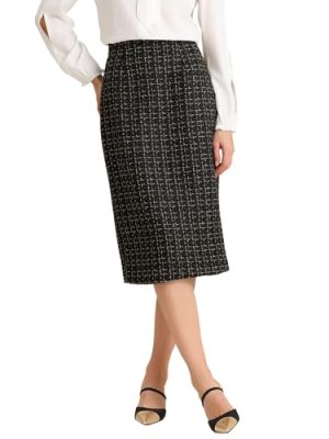 Women's Plaid Tweed High Waist Work Office Bodycon Pencil Skirt