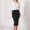 Women's Work Pencil Skirt High Waist Office Stretch Bodycon Midi Skirts