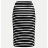 Women's Plus Size 2 Pack Striped Slit Midi Skirts High Waist Pencil Skirt