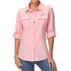 Women's UPF 50 Long Sleeve Fishing Hiking Button Down Shirt Performance Quick Dry FS21W