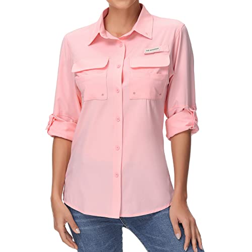Women's UPF 50 Long Sleeve Fishing Hiking Button Down Shirt Performance Quick Dry FS21W