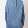 Women Denim Shirts Button Down Blouse V Neck Casual Tops