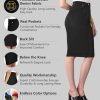 Womens Stretch Pencil Skirts with Functional Pockets, A Line & Destructed Mini Denim Skirts