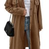 Womens Plaid Shacket Jacket Long Corduroy Shirt Casual Lapel Button Down Flannel Trench Coats