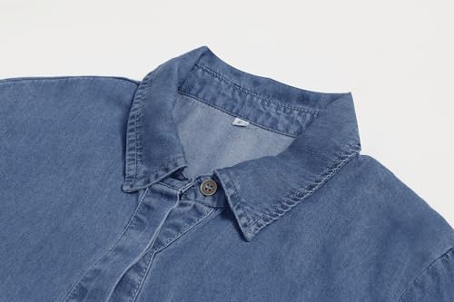 Denim Dress for Women 2025 Casual Loose Long Sleeve Classic Vintage Button Down Jean Shirt Dresses with Pockets