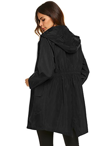 Women Waterproof Lightweight Rain Jacket Active Outdoor Hooded Raincoat